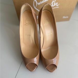 Christian Louboutin Beige Peep Toe Heels